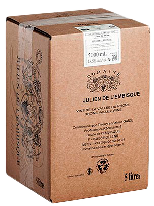 Julien de l'Embisque Côtes du Rhône, AOP, rosé, 5 l bag in box, organic wine
