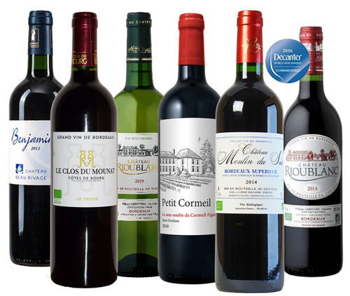 Tasting package Bordeaux organic wines, 6 bottles, less 8 % discount