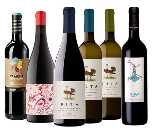 Tasting package organic wines Spain, 6 bottles, less 8 % discount