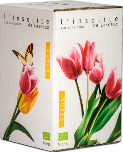 L'Insolite de Lascaux, Languedoc AOC, biodyn. Wein, weiß, Bag in Box, 5 L